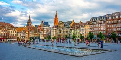 Alexi TAUZIN, Place Kléber à Strasbourg (strassburg, elsass, platz, dom, frankreich, schäferhund, département bas-rhin, stadt, haus, europa, typisch, architektur, wohlstand, picturesque, sonnenuntergänge, abenddämmerung, himmel, haus, landschaft, sightseeing, traditionell, wolke)