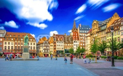 Alexi TAUZIN, Place Kléber à Strasbourg (strassburg, elsass, platz, dom, frankreich, schäferhund, département bas-rhin, stadt, haus, europa, typisch, architektur, wohlstand, picturesque, sonnenuntergänge, abenddämmerung, himmel, haus, landschaft, sightseeing, traditionell, wolke)