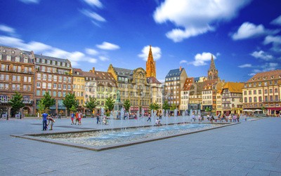 Alexi TAUZIN, Place Kléber à Strasbourg (strassburg, elsass, platz, dom, frankreich, schäferhund, département bas-rhin, stadt, haus, europa, typisch, architektur, wohlstand, picturesque, sonnenuntergänge, abenddämmerung, himmel, haus, landschaft, sightseeing, traditionell, wolke)