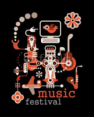 dan8, Music Festival (musik, festival, vektor, kunst, abbildung, abstrakt, jazz, fels, sätze, komponist, musiker, gitarre, saxophon, saxophon, hobeln, tour, konzert, schwarz, party, isoliert, blume, symbol, vögel, hand, auge, stadt, flugplatz, computer, laptop, maschin)