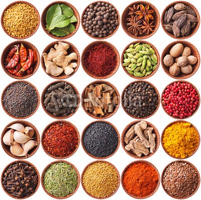 andriigorulko, collection of different spices and herbs isolated on white (set, sammlung, sortiment, different, gewürz, hintergrund, kraut, isoliert, saffron, würze, salz, zimt, petersilie, piment, gewürznelke, kardamom, koriander, pfeffer, pfefferkörner, kümmel, fenchel, rosmarin, senf, berberitze, dill, chilies, ingwe)