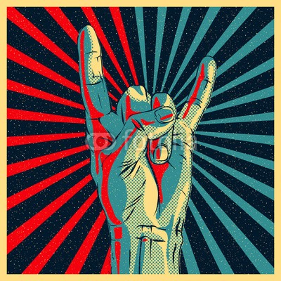 Ivan Kopylov, Hand in rock n roll sign, vector Eps10 illustration. (fels, hand, stern, teufel, zeichen, finger, horn, metall, rocker, symbol, musik, taub, auf, konzert, backgrounds, mann, menschlich, handgelenk, dritte, 2, daumen, schwer, konzept, kultur, mitte, arm, männlich, zeigefinger, öffnen, leute, modern, geste)