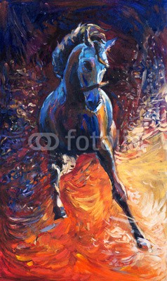 Boyan Dimitrov, Blue horse (pferd, öl, tier, malerei, bauernhof, portrait, kunst, natur, braun, canvas, bild, zeichnung, abbildung, kopf, säugetier, kunstvoll, backgrounds, weiß, freiheit, ländliche, galopp, himmel, blau, feld, artwork, haustier, häusliche, schöner, wild, al)