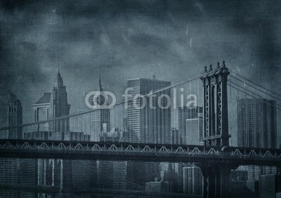 javarman, vintage grunge image of new york city (neu, york, retro, alt, stadt, manhattan, brücke, brooklyn, jahrgang, gebäude, urbano, skyscraper, textur, grunge, uralt, bejahrt, alternd, antikes, mustern, postkarte, papier, states, new york city, american, architektur, himmel, business, downtow)