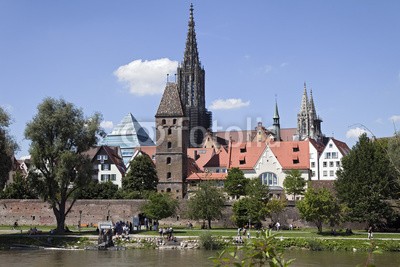 Blickfang, Ulm an der Donau (deutsch, architektur, historisch, bejahrt, touristisch, sehenswürdigkeit, rathaus, donau, dom, kirche, dom, panorama, haus, reisen, urlau)