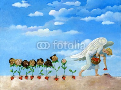 nuvolanevicata, rooth (konzept, ideen, surreal, engel, samen, birth, kind, zukunft, hoffnung, start, frühling, geisteswissenschaften, toleranz, spirit, fantasy, kunst, malerei, backgrounds, himmel, wolken, feld, bauernhof, gleichheit, wird, körbe, her)