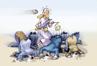 nuvolanevicata, giustizia (mann, verstecken, verteidigen, soziales, silence, einsatz, isolierung, steine, gesellschaft, angst, unwissenheit, cartoons, charakter, komik, rech)