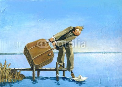 nuvolanevicata, I'm leaving (mann, einsteigen, papierschiff, see, abfahren, ausreisen, koffer, reisen, küste, faith, optimismus, leichtigkeit, wechseln, start, neu, morgengrauen, morgens, life, spiritual, zerbrechlichkeit, delikatesse, konzept, ideen, surreal, fantas)