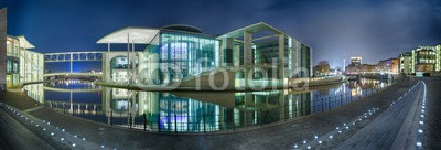 Blickfang, Marie Lüdershaus Berlin Panorama Nacht (berlin, hauptstadt, beleuchtet, panorama, niemand, regierung, wasser, gebäude, spree, spiegelung, sehenswürdigkeit, touristisch, nach)