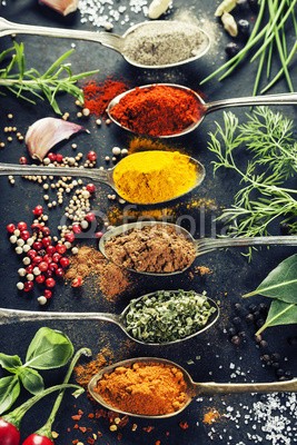 Natalia Klenova, Herbs and spices selection (gewürz, kraut, backgrounds, würze, close-up, küche, grün, weiß, lebendig, rot, aroma, aphrodisiakum, flavour, copy space, restaurant, aromatisch, different, löffeln, rezept, makro, jahreszeit, samen, gruppe, bunt, kochen, kochkunst, mehrere, zutate)