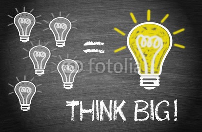 DOC RABE Media, Think Big ! (ideen, kreativität, innovation, inspiration, motivation, ehrgeiz, licht, energie, nachhilfe, elektrizität, intelligenz, symbol, visionen, erfolg, chancen, think, zusammenarbeit, groß, planes, karriere, herausforderung, gelegenheit, lampe, consultin)
