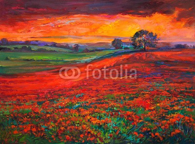 Boyan Dimitrov, Poppy fields (abstrakt, kunst, backgrounds, strand, schöner, schönheit, bürste, canvas, farbe, dekoration, entwerfen, zeichnung, floral, blume, grafik, gras, grün, grunge, abbildung, abbild, landschaft, leaf, natur, niemand, ozean, öl, malerei, papier, pflanze, moh)