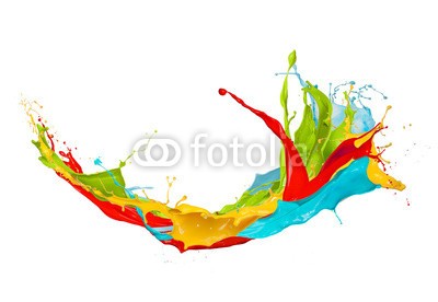 Jag_cz, Colored splashes on white background (farbe, bunt, platsch, abstrakt, weiß, fließen, close-up, zusammenlegung, malen, 3d, grün, isoliert, nass, strömend, flüssig, flüssigkeit, backgrounds, rot, trinken, welle, gelb, tinte, studio, flecken, blumenstrauss, bürste, licht, tropfen, glat)