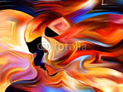 agsandrew, Source of Inner Paint (vorstellung, self, sinne, inspiration, halluzinogen, menschlich, kunst, bewusstsein, dekoration, spiritual, kopf, ideen, modern art, frau, canvas, konzept, abbildung, mann, kulisse, psychologie, silhouette, visualisierung, ego, wasserfarben, essenz, spiri)