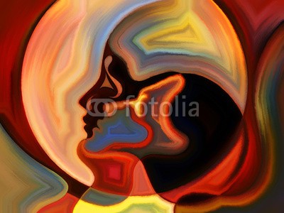 agsandrew, Vivid Inner Paint (mensch, spirit, frau, psychologie, psyche, seele, bunt, kopf, ideen, kreativität, bewusstsein, übertragener ausdruck, tapete, expressionismus, profile, sätze, lippen, visualisierung, lebendig, silhouette, vorstellung, inspiration, halluzinogen, kuliss)