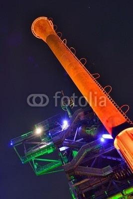 Jörg Rautenberg, Lapadu bei Nacht (duisburg, ruhrgebiet, industrie, stahlwerk, bergbau, nachtaufnahme, nacht, bunt, beleuchtet, gewerbegebie)
