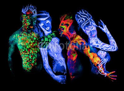 Andrey_Arkusha, Four - Body art glowing in ultraviolet light (4, erwachsen, luft, und, wasser, wasser, kunst, schöner, bizarre, schwarz, blau, körper, charmant, kalt, farbe, kreativ, teufel, welt, elemente, phantastisch, fantasy, feuer, flamme, 4, futuristisch, mädchen, glühend, grün, hölle, hot, magisch, makeu)