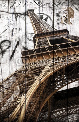 Giuseppe Porzani, tour eiffel legno cartolina vintage (paris, jahrgang, eiffelturm, postkarte, denkmal, briefmarke, platzhalter, postale, pariser, tourismus, reise, backgrounds, urlaub, turm, eiffelturm, anblick, backgrounds, anblick, landschaft, niemand, konzept, konzeptionell, abbildung, meilenstein, stad)