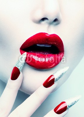 Subbotina Anna, Makeup and Manicure. Red Long Nails and Red Glossy Lips (sexy, frau, rot, lippen, maniküre, makeup, nagellack, sinnlich, schönheit, kosmetik, gestalten, mädchen, lippenstift, lang, luxus, politur, stylish, acryl, kunst, backgrounds, schöner, entwerfen, erweiterung, gesicht, gel, glamour, glaenzen, gestalte)