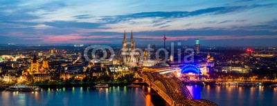 davis, Cologne Panorama (cologne, cologne, panorama, herbst, rhein, dom, stadt, skyline, architektu)