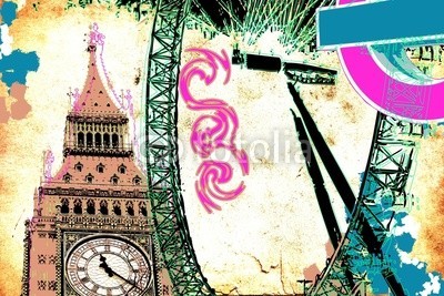 maxtor777, London art design illustration (abstrakt, architektur, kunst, backgrounds, london, grossbritannien, england, hell, stadtlandschaft, ausschnitt, pfad, verfärbt, bunt, kreativität, europa, grunge, abbildung, tinte, orientierungspunkt, monuments, malen, panoramisch, papier, skylin)