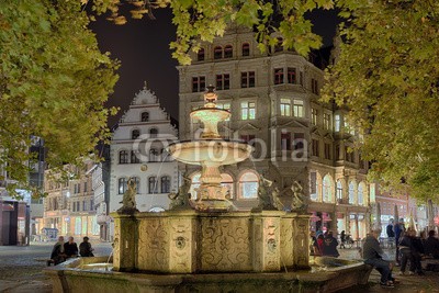 Blickfang, Kohlmarkt  Braunschweig (brunswick, historisch, bejahrt, sehenswürdigkeit, touristisch, feld, löwe, palace, rathaus, reiseziel, niedersachsen, skulptur, wohnung, vergangenheit, haus, schloss, schloss, deutsch, kultur, beleuchtet, nacht, lampe, licht, brunne)