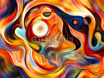 agsandrew, Kiss of  Inner Paint (allegorie, grafik, ego, mann, profile, erkenntnis, modern art, kreativität, kreativ, intellekt, identität, inspiration, kulisse, gesicht, wasserfarben, abbildung, saturiert, menschlich, reason, übertragener ausdruck, abmachung, bewusstsein, intelligen)