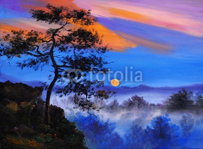 max5799, abstract oil painting - tree on the mountain, on forest backgrou (öl, malerei, draußen, tapete, baum, dekoration, acryl, park, grün, frühling, rivers, herbst, lebendig, feld, hell, gras, sommer, see, zeichnung, gartenarbeit, abstrakt, jahreszeit, abbildung, artwork, bürste, wald, impressionismus, entwerfen, farb)