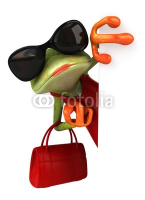 julien tromeur, Fun frog (tier, ökosystem, auge, frog, grün, natur, schleimig, klebrig, unke, zehe, tropisch, tropics, wildlife, 3d, abbildung, sexy, gestalten, modellieren, hooker, rot, garniert, schuh, stil, frau, lippenstift, tasche, handtasche, weiblich, attraktiv, hübsc)