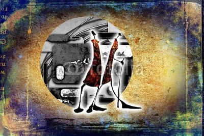 maxtor777, Africa retro vintage style (afrika, afrikanisch, kultur, dekorativ, ethnisch, exotisch, leute, traditionell, reisen, wildlife, kunst, schwarz, dekoration, zeichnung, flora, rahmen, hütte, abbildung, landschaft, life, einheimisches, natürlich, natur, platz, savanne, stil, tourismu)