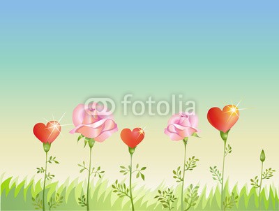 nuvolanevicata, rose (vektor, backgrounds, rosafarben, herz, symbol, seele, süss, lawn, gärten, zuwachs, gefühl, übertragener ausdruck, ideal, beruhigt, einträchtig, postkarte, liebe, dekoration, gedeihen, natur, perfektio)