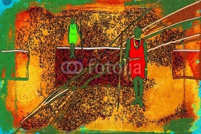 maxtor777, Africa retro vintage style (afrika, afrikanisch, kultur, dekorativ, ethnisch, exotisch, leute, traditionell, reisen, wildlife, kunst, schwarz, dekoration, zeichnung, flora, rahmen, hütte, abbildung, landschaft, life, einheimisches, natürlich, natur, platz, savanne, stil, tourismu)