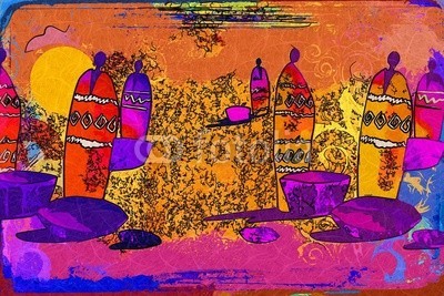 maxtor777, Africa retro vintage style (afrika, afrikanisch, kultur, dekorativ, ethnisch, exotisch, leute, traditionell, reisen, wildlife, kunst, schwarz, dekoration, zeichnung, flora, rahmen, hütte, abbildung, landschaft, life, einheimisches, natürlich, natur, platz, savanne, stil, tourismu)
