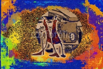 maxtor777, Africa retro vintage style (afrika, afrikanisch, kultur, dekorativ, ethnisch, exotisch, leute, traditionell, reisen, wildlife, kunst, schwarz, dekoration, zeichnung, flora, rahmen, hütte, abbildung, landschaft, life, einheimisches, natürlich, natur, platz, savanne, stil, tourismu)