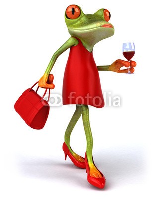 julien tromeur, Fun frog (amphibie, tier, ökologie, ökosystem, umwelt, auge, frog, grün, hüpfen, sprung, natur, schleimig, klebrig, unke, zehe, tropisch, tropics, wildlife, 3d, abbildung, sexy, gestalten, modellieren, hooker, rot, garniert, schuh, stilettos, stil, fra)