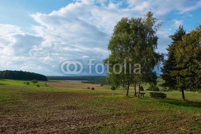 dina, idyllische Landschft bei Madenhausen,  Landkreis Schweinfurt,  D (see, landschaft, wasser, dorf, sommer, teich, natur, gebäude, bavaria, badewannen, deutsch, ban)