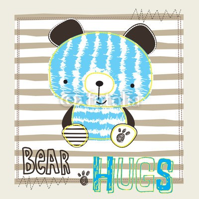 yoliana, cute teddy bear card striped background vector illustration (süss, tier, kunst, baby, backgrounds, bär, schöner, geburtstag, junge, karte, cartoons, charmant, fröhlich, kindisch, farbe, bunt, hübsch, dekorativ, entwerfen, stickerei, stoff, gestalten, grafik, begrüssung, fröhlichkeit, freudig, kopf, abbildun)