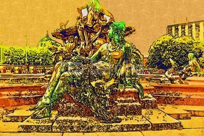 maxtor777, Berlin art design illustration (abstrakt, architektur, kunst, backgrounds, berlin, hell, stadtlandschaft, ausschnitt, pfad, verfärbt, bunt, kreativität, europa, deutsch, grunge, abbildung, tinte, orientierungspunkt, monuments, malen, panoramisch, papier, skyline, platsch, spritze)