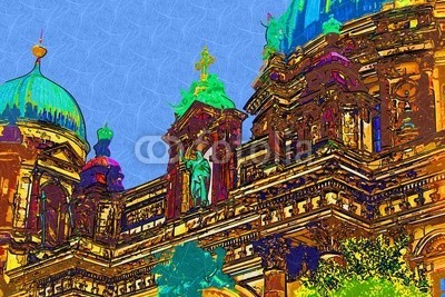 maxtor777, Berlin art design illustration (abstrakt, architektur, kunst, backgrounds, berlin, hell, stadtlandschaft, ausschnitt, pfad, verfärbt, bunt, kreativität, europa, deutsch, grunge, abbildung, tinte, orientierungspunkt, monuments, malen, panoramisch, papier, skyline, platsch, spritze)