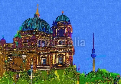 maxtor777, Berlin art design illustration (abstrakt, architektur, kunst, backgrounds, berlin, hell, stadtlandschaft, ausschnitt, pfad, verfärbt, bunt, kreativität, europa, deutsch, grunge, abbildung, tinte, orientierungspunkt, monuments, malen, panoramisch, papier, skyline, platsch, spritze)