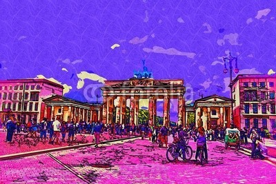 maxtor777, Berlin art design illustration (abstrakt, architektur, kunst, backgrounds, berlin, hell, stadtlandschaft, ausschnitt, pfad, verfärbt, bunt, kreativität, europa, deutsch, grunge, abbildung, tinte, orientierungspunkt, monuments, malen, panoramisch, papier, skyline, platsch, spritze)