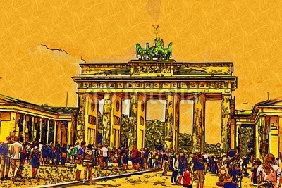 maxtor777, Berlin art design illustration (abstrakt, architektur, kunst, backgrounds, berlin, hell, stadtlandschaft, ausschnitt, pfad, verfärbt, bunt, kreativität, europa, deutsch, grunge, abbildung, tinte, orientierungspunkt, monuments, malen, panoramisch, papier, skyline, platsch, spritze)