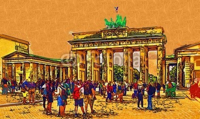 maxtor777, Berlin art design illustration (abstrakt, architektur, kunst, backgrounds, berlin, hell, stadtlandschaft, ausschnitt, pfad, verfärbt, bunt, kreativität, europa, deutsch, grunge, abbildung, tinte, orientierungspunkt, monuments, malen, panoramisch, papier, skyline, platsch, spritze)