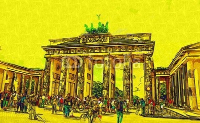 maxtor777, Berlin art design illustration (abstrakt, architektur, kunst, backgrounds, berlin, hell, stadtlandschaft, ausschnitt, pfad, verfärbt, bunt, kreativität, europa, deutsch, grunge, abbildung, tinte, orientierungspunkt, monuments, malen, panoramisch, papier, skyline, platsch, spritze)