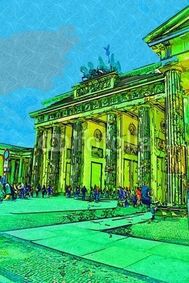 maxtor777, Berlin art design illustration (abstrakt, architektur, kunst, backgrounds, berlin, hell, stadtlandschaft, ausschnitt, pfad, verfärbt, bunt, kreativität, europa, deutsch, grunge, abbildung, tinte, orientierungspunkt, monuments, malen, panoramisch, papier, skyline, platsch, spritze)