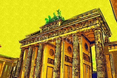 maxtor777, Berlin art design illustration (abstrakt, architektur, kunst, backgrounds, berlin, hell, stadtlandschaft, ausschnitt, pfad, verfärbt, bunt, kreativität, europa, deutsch, grunge, abbildung, tinte, orientierungspunkt, monuments, malen, panoramisch, papier, skyline, platsch, spritze)