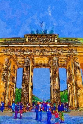 maxtor777, Berlin art design illustration (abstrakt, architektur, kunst, backgrounds, berlin, hell, stadtlandschaft, ausschnitt, pfad, verfärbt, bunt, kreativität, europa, deutsch, grunge, abbildung, tinte, orientierungspunkt, monuments, malen, panoramisch, papier, skyline, platsch, spritze)