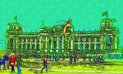maxtor777, Berlin art design illustration (abstrakt, architektur, kunst, backgrounds, berlin, hell, stadtlandschaft, ausschnitt, pfad, verfärbt, bunt, kreativität, europa, deutsch, grunge, abbildung, tinte, orientierungspunkt, monuments, malen, panoramisch, papier, skyline, platsch, spritze)