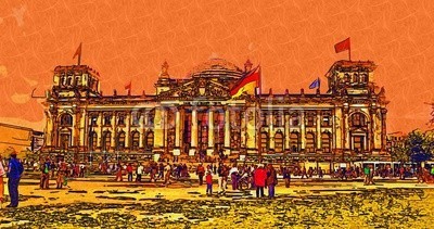 maxtor777, Berlin art design illustration (abstrakt, architektur, kunst, backgrounds, berlin, hell, stadtlandschaft, ausschnitt, pfad, verfärbt, bunt, kreativität, europa, deutsch, grunge, abbildung, tinte, orientierungspunkt, monuments, malen, panoramisch, papier, skyline, platsch, spritze)