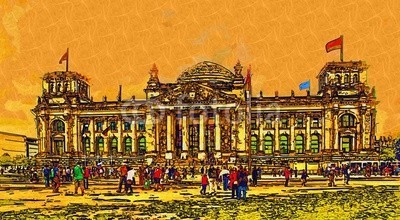 maxtor777, Berlin art design illustration (abstrakt, architektur, kunst, backgrounds, berlin, hell, stadtlandschaft, ausschnitt, pfad, verfärbt, bunt, kreativität, europa, deutsch, grunge, abbildung, tinte, orientierungspunkt, monuments, malen, panoramisch, papier, skyline, platsch, spritze)